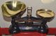 English Librasco Black Kitchen Balance Scales 7 Librasco Brass Bell Weights Boxe Scales photo 1