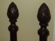 Pair Antique Twin Size Carved Solid Mahogany Pineapple 4 Post Beds Post-1950 photo 4