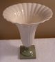 Rare Lenox Green Mark Regal Large White Ribbed Trumpet Vase With Green Base Vases photo 1