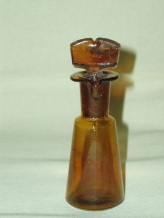 Antique Medical Amber Glass Bottle Pharmacy Scarce Apothecary Davilla Drops 10f photo