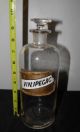 Antique Apothecary Pharmacy Bottle Jar Fancy Ground Glass Label 8.  5 