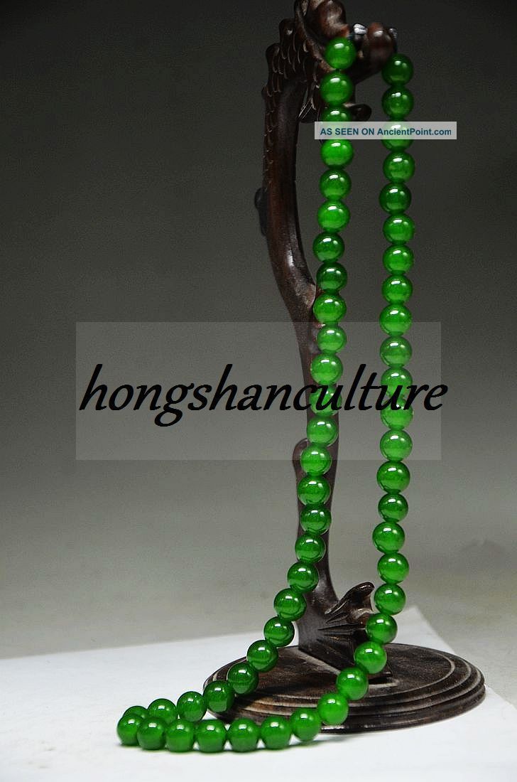 Chinese Natural Jadeite Jade Bead Hand Woven Necklace Ww16 Necklaces & Pendants photo