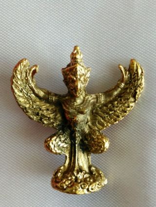 Brass Garuda Talisman King Powerful Honor Garuda Ta Powerfut Yant Amulet Buddha photo