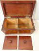 19thc Ca.  1840 Antique Regency Style Coffin Lid Old Victorian Wood Tea Caddy Boxes photo 8