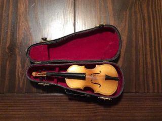Antique Salesman Sample Violin O String Instrument In Black Case photo