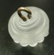 Antique Glass Charmstring Button Frosted Crystal Swirl Back Berry Mold Buttons photo 1
