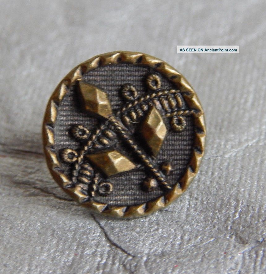 Antique Victorian Brass Button Ornate Brass 729a Buttons photo