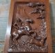 Gothic Hunting With Hounds Sculpture 23 In Antique French Carved Wood Wall Panel Pediments photo 6