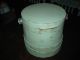 Antique Aafa Vintage Old Country Green Primitive Wood Firkin Pantry Bucket Pail Primitives photo 3