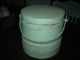 Antique Aafa Vintage Old Country Green Primitive Wood Firkin Pantry Bucket Pail Primitives photo 6