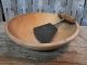 Antique Vtg Wood Primitive Dough Bowl With Early Ny Hand Chopper Primitives photo 1