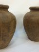 Pair Antique Vintage Folk Art Primitive Rustic Carved Solid Wood Vase Shapes Primitives photo 9