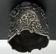 Antique Art Nouveau Sterling Silver Napkin Ring Repousse Flowers Ornate Napkin Rings & Clips photo 1