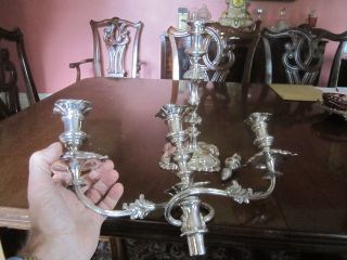 Antique Old Sheffield Georgian Silver Plate On Copper Candelabras C1820 photo