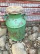 Old Milk Can Painted Green Farm Primitive Country Dairy Joy Primitives photo 2