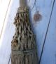 Antique Primitive Rustic Hand - Tied Corn Straw Hearth Broom Wood Handle Whisk Hearth Ware photo 3