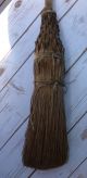 Antique Primitive Rustic Hand - Tied Corn Straw Hearth Broom Wood Handle Whisk Hearth Ware photo 5
