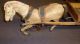 Antique Children ' S Horse Drawn Carriage.  Sculpted Wooden Horse.  33 