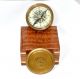 Antique 1885 Pocket Style Vintage London Poem Engraved Brass Compass Case Compasses photo 3