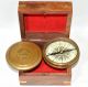 Antique 1885 Pocket Style Vintage London Poem Engraved Brass Compass Case Compasses photo 4