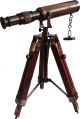 Maritime Decor Antique Vintage Nautical Brass Telescope With Wooden Tripod Stand Telescopes photo 1