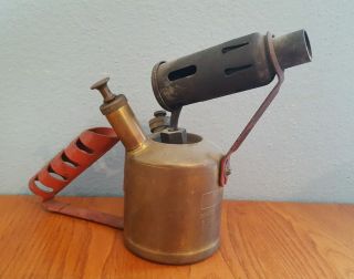 Antique Monitor Steel And Brass Blowtorch No 132a England Blow Torch Paraffin photo