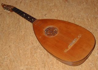 Fine Old Antique German Guitar Lute,  Great Project photo