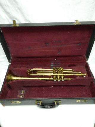 Antique Vintage 1920 ' S Abbott York Brass Trumpet With Conn Case & Olds 3 Mp photo