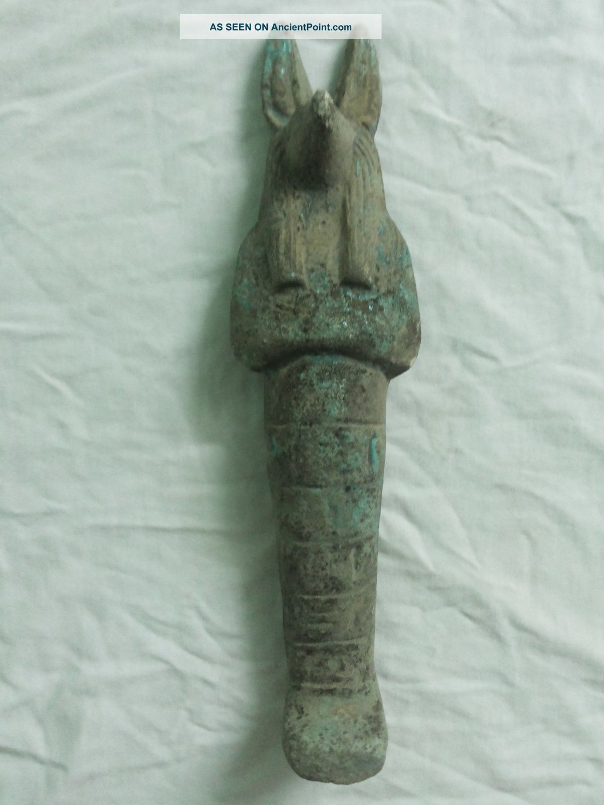 Ancient Egyptian Blue Ushabti Of God Anubis Egyptian photo