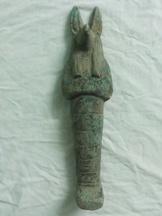 Ancient Egyptian Blue Ushabti Of God Anubis photo