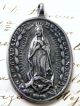 Antique Spanish Colonial Silver O.  L.  Of Guadalupe Catholic Shrine 1682 Medal Roman photo 4