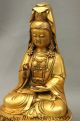 13 Folk Chinese Bronze Guanyin Kwan - Yin Avalokitesvara Goddess Lotus Seat Statue Kwan-yin photo 3