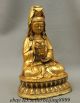 13 Folk Chinese Bronze Guanyin Kwan - Yin Avalokitesvara Goddess Lotus Seat Statue Kwan-yin photo 4