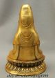 13 Folk Chinese Bronze Guanyin Kwan - Yin Avalokitesvara Goddess Lotus Seat Statue Kwan-yin photo 5
