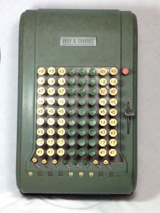 Felt & Tarrant Comptometer - Vintage Adding Machine - Model 6537 Green Steel photo