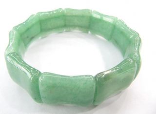 Details Chinese Natural Green Jade Perfect Oblong Beads Bracelet Yuxi 6290 photo