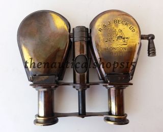 Antique Brass Pocket Folding Binocular Monocle Nautical Vintage Spyglass Gift photo