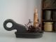 Primitive Country Farmhouse Wooden Finger Loop Candle Holder Grungy Candle Primitives photo 1