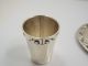 Vintage Taxco Mexico Sterling Silver Bernice Goodspeed Tequila Shot Glass W Tray Mexico photo 4