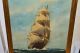 Authentic Antique Signed T.  Bailey Nautical Maritime Clipper Ship Oil Painting Other Maritime Antiques photo 1