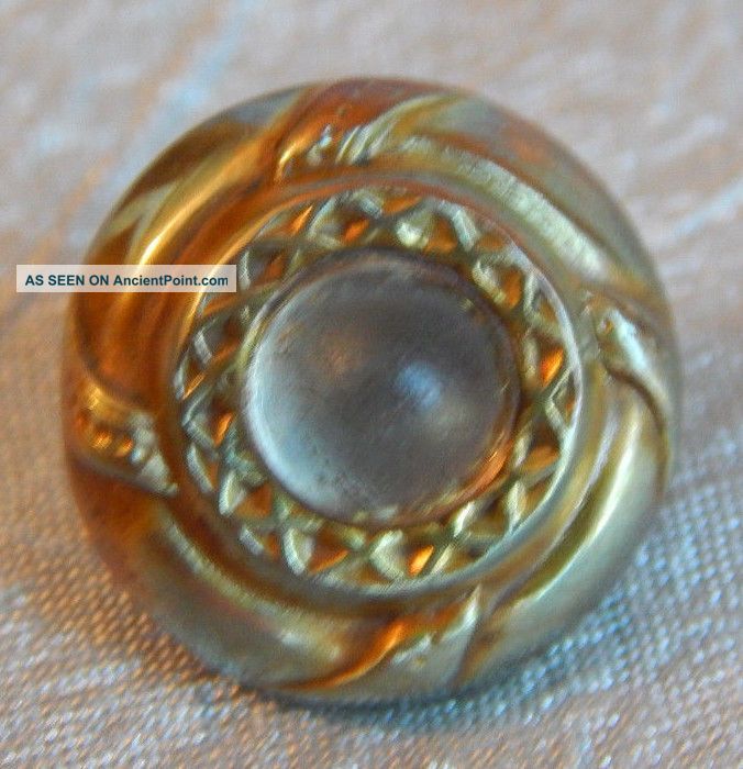 Antique 1800 ' S Jeweled & Brass Waistcoat Button 719a Buttons photo