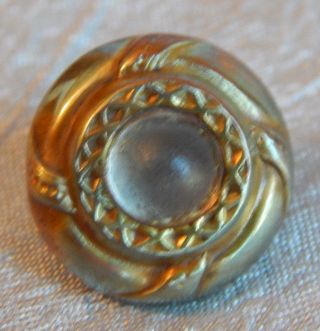 Antique 1800 ' S Jeweled & Brass Waistcoat Button 719a photo
