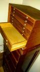 Small Wood 7 Drawer With Tray / Door Flat File Cabinet 1900-1950 photo 1