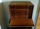 Small Wood 7 Drawer With Tray / Door Flat File Cabinet 1900-1950 photo 3