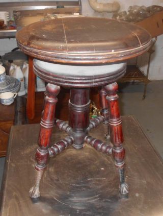 Antique Piano Stool Ball And Claw Feet photo