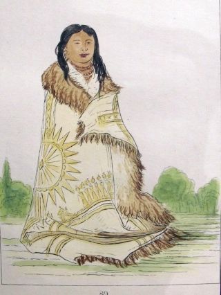 1842 G.  Catlin Handcol Engr Native American - Indian Sqauw photo