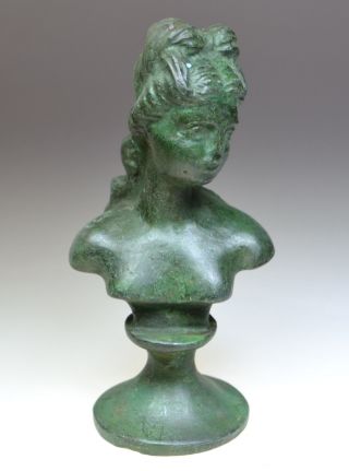 Greco - Roman Bronze Bust Of The Goddess Diana photo