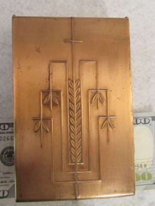 Chase Cosmopolitan Cigarette Box Signed Art Deco Copper Bakelite Trinket Jewelry photo
