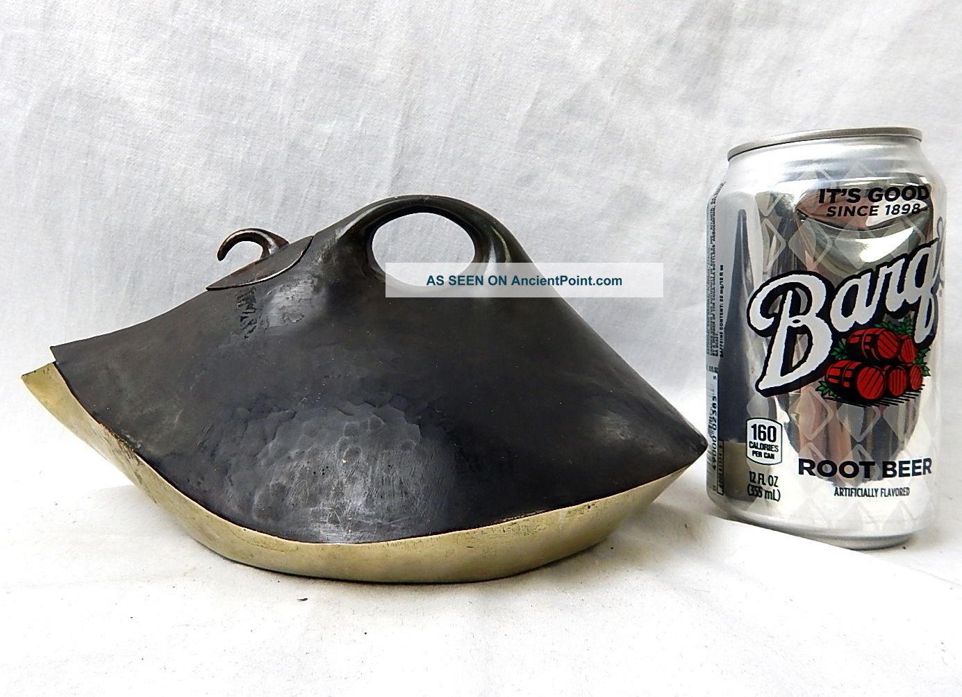 Mid Century Modernist Danish Abstract Hammered Mixed Metal Bronze Tea Pot Kettle Mid-Century Modernism photo