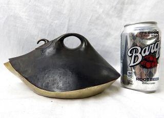 Mid Century Modernist Danish Abstract Hammered Mixed Metal Bronze Tea Pot Kettle photo